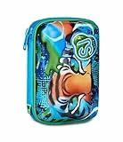 SJ GANG STYLE JAM GANG Schulmäppchen Speed Pad + Air Tiger, Blau, Stifthalter Mono-Fach mit herausnehmbaren Planken, komplett mit Stiften, Bleistiften, Farben, Zubehör Rucksack, Grundschule, Kind