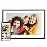 AEEZO Digitaler Bilderrahmen mit WLAN, 32 GB, 10,1 Zoll mit 1280×800 Auflösung, Schlafmodus, Elektronischer Bilderrahmen, Schnelles Fernhochladen von Videos und Fotos über die AiMOR-Software (Schwarz)