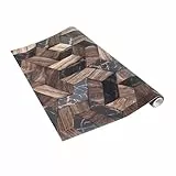 Vénilia Klebefolie optimal Fix | Holz Mosaik, Holzoptik, Holzfolie | 45 cm x 2 m | selbstklebende Möbel-Folie, Dekofolie, keine Blasen, Küchenfolie | PVC ohne Phthalate | Made in EU