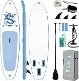 FunWater Aufblasbares Stand Up Padding Board, Ultra-Leicht SUP Board Zubehör: Verstellbares Paddel, Pumpe, Rucksack, Leash, Finnen – Für alle Könnerstufen