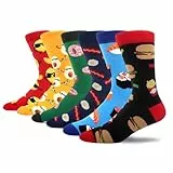 MAKABO Crew-Socken für Herren, 6 Parr Baumwolle Socken mit Obst und Essen