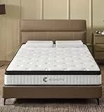 KOANTTI Kleine Doppelmatratze, 122 cm, 25 cm dick, Hybrid-Memory-Schaum, Federkernmatratze, Komfort-Druckentlastung, Wirbelsäulenschutz, mittelfest, individuelle Taschenfederkernmatratze, ideal für