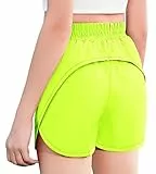 Arshiner Sportshorts für Mädchen Schnelltrocknende Aktive Laufshorts mit elastischem Bund lässige Trainingsshorts für Kinder lindgrün 120 5-6 Jahre