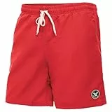 Ladeheid Badehose Herren, Bequeme Lange Badeshorts mit Breitem Gummibund, Kordelzug und Taschen, Schwimmhose Boardshorts – LA40-129 (Rot, M)