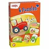 HABA 6 erste Puzzles Bauernhof – Einfache Puzzles ab 2 Jahren – Fördert Feinmotorik & Konzentration – Mit liebevollen Bauernhof-Motiven – 2012185002
