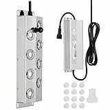 MUYIRTED Ultraschall Vernebler 8 Kopf Nebler, 6400 ml/h Luftbefeuchter, Edelstahl-Nebelmaschine Groß, Ultraschall Nebelerzeuger für Terrarium Deko, Halloween, mit 350w-Netzteil und Kunststoffboje