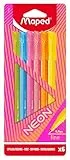 Maped - 6x Graph'Peps NEON Fineliner - feine Spitze 0,4 mm - Set aus 6 Finelinern in NEON-Farben