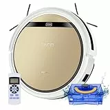 ZACO V5sPro Saugroboter mit Wischfunktion, automatischer Staubsauger Roboter, 2in1 nass Wischen bis zu 180qm oder Staubsaugen, für Hartböden, Fallschutz, beutellos, mit Ladestation, 22W, 300ml, Gold