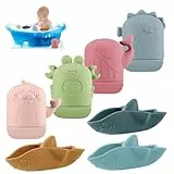 XREE 7er Set Badewannenspielzeug, Badespielzeug Baby Silikon Wasserspielzeug Baby Badetiere Badewanne Spielzeug Weihnachten Geschenke Spritztiere für Babys Kleinkinder, ZHH6376K, Nein