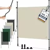 KESSER® Klemmmarkise 200x310 cm, Garten Balkon Sichtschutz wetterfest, Wind- & Sonnenschutz, Senkrechtmarkise mit Handkurbel ohne Bohren, Ausziehbar, wasserdicht & UV-beständig, Beige