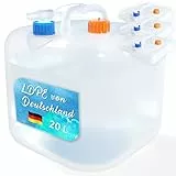Reinalin Wasserkanister Faltbar 4er-Set 20L - Wassertank mit Hahn Camping Trinkwasserkanister Lebensmittelecht - Notfallausrüstung Kanister Wasser