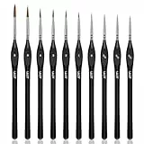 WLOT Pinselset Malen, feine Detail Pinsel für Acryl Aquarell Modellbau, 10 Stück