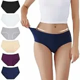 TUUHAW Unterhosen Damen Unterwäsche 6er Pack Baumwolle Slips Mittel Taille Panties Mehrfarbig04-M