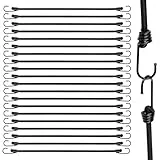 Akicderu Spanngummi mit Haken, Strapazierfähige Expander mit Haken 20 Stück, Robuster Gummispanner mit Haken 30 cm,Vielseitiger Gummibänder mit Haken,Gummispanner für Gepäck, Fracht und Meh