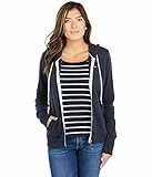 Tommy Hilfiger Damen Kapuzenjacke aus French Terry mit Reißverschluss, einfarbig Kapuzenpullover, Kapitän des Himmels (Sky Captain), M