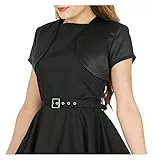 BlackButterfly Satin Bolero - Kurze Ärmel (Schwarz, L)