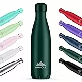 Mont-Clair l'O Trinkflasche Edelstahl - Thermosflasche - BPA-freie - Water Bottle, Edelstahl trinkflasche 500ML - 24h Kalt & 12h Warm - Trinkflasche Auslaufsicher - Dunkelgrün