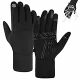 Celiodd wasserdichte Handschuhe,Winterhandschuhe Herren Fahrrad,Handschuhe Fahrrad Herren,Wasserdicht,Winddicht,Touchscreen,Geeignet Für Arbeiten Im Freien Beim Reiten Und Skifahren(L)