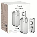 Aqara Smart Lock U200 (mit Fingerabdruck), Matter Over Thread, Smartes Türschlosss mit Apple Home Key und Aufladbarem Akku, Kompatibel mit Apple, Google Home, Alexa und SmartThings, Silber
