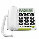 DORO - Doro PhoneEasy 312cs - Schnurgebundenes Festnetztelefon - Große Displayanzeige - Extra große Tasten - Freisprechfunktion - Lautstärkeregler - Anrufanzeige - Weiß