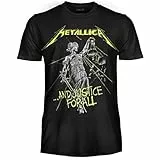 Metallica T-Shirt And Justice for all. Offizielles Rock-T-Shirt – Heavy Metal Band Unisex Erwachsene Jungen, And Justice For All, L