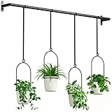 Bomclap 4er Set Hängende Blumentopf, Hängend Blumenampel mit Melamin Blumentopf, Hängende Pflanzgefäße für Innen Außen Decken Balkone