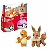 MEGA Pokémon Actionfigur Bauspielzeug-Set, Pokéball 2er-Pack, Glumanda und Evoli mit 40 Teilen, für Kinder, JCR81
