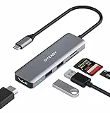 USB C Hub HDMI 4K 60Hz BYEASY 5-in-1 Dock USB C Adapter mit HDMI, 2 5Gbps USB-3.0, SD/microSD USB C Docking Station für MacBook Pro, MacBook Air, iPad Pro, Surface Pro, XPS, HP, Lenovo, Laptop