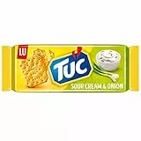 TUC Sour Cream & Onion – Knusprige Cracker mit Sauerrahm-Zwiebel-Geschmack – 100g
