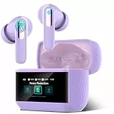 ZYHKON Bluetooth Kopfhörer mit Touchscreen, In Ear Kopfhörer Kabellos Bluetooth 5.4 mit ANC/ENC Mic mit Geräuschunterdrückung, HiFi Stereo Ohrhörer USB-C, Lila