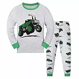 MIXIDON Jungen Schlafanzug SUV Auto Pyjama Langarm Pyjama Set Kinder Baumwolle Winter Nachtwäsche 98 104 110 116 122 128 134