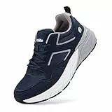 FitVille Laufschuhe Herren Sneaker Extra Weit Turnschuhe Atmungsaktive Sportschuhe Freizeit Joggingschuhe Outdoor Straßenlaufschuhe Bequeme Walking Schuhe für Breite Füße,Navy blau,41 EU,Weit