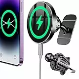 Coolpow für Magsafe Autohalterung mit Ladefunktion【Starke Magnetkraft】Handyhalterung Auto Magsafe Ladegerät Auto Magnetische Handyhalterung Auto Wireless Charger Auto für iPhone 17 Pro Max 16 15 14 13