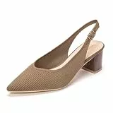 Frank Mully Damen Slingback-Absätze mit spitzer Zehenkappe Arbeitspumps Bequeme klobige Pumps mit geschlossener Zehenkappe Stilvolle, elegante Kleidschuhe, 40 EU