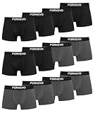 FORVEVO Herren Unterhosen Boxershorts Baumwolle Männer Unterwäsche Retroshorts 12er Pack - Atmungsaktive, Gummibund (Mehrfarbig 02, L)