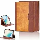hülle Kompatibel für Hannspree HannsNote2 10-Zoll eReader Hülle Case Schutzhülle 360-Grad-Drehung Multi-Viewing Angels PU Leder Stand Folio Cover Braun