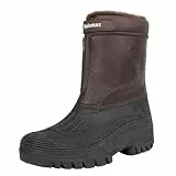 Knixmax Outdoor Winterstiefel Herren Warm Gefütterte Schneestiefel Winterschuhe mit wasserdichtem Obermaterial und rutschfesten Sohlen Geeignet für die Schneesaison im Winter Braun EU46