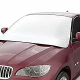 Frontscheibenabdeckung Auto Winter Windschutzscheibenabdeckung mit Magnet Fixierung Faltbare Abnehmbare Auto Abdeckung für die Gegen Schnee EIS Frost Staub Sonne (183 x 116cm)