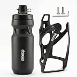 OSIGEI Fahrrad Flaschenhalter Set mit 650ml Trinkflasche – Ultra-leicht, Carbon-Optik Sportflasche, Geeignet für MTB & Rennrad – Inklusive 2 Montageschrauben & Inbusschlüssel (Schwarz + schwarz)