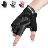 Fahrradhandschuhe Halbfinger Herren Damen Gel Stoßdämpfung Fitness Handschuhe Atmungsaktiv Anti-Rutsch Radhandschuhe