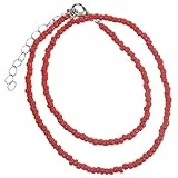 Holibanna Boho Choker Halskette Kette Samen Perlenkette Winzige Perlen Choker Schmuck für Frauen Und Mädchen (Rot)