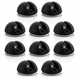 deleyCON 10x Kabelclips - Kabelhalter, Kabelführung, Fixierung und Organizer für Kabel Bis 8mm - Kabelklemmen, Kabelbefestigung, Management - Schwarz