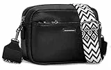 GASSDA Umhängetasche Damen PU Leder Crossbody Bag Handtasche Damen Kleine Taschen mit Abnehmbarem Schultergurt (A-Schwarz)