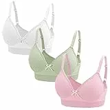 AIEOE 3er Pack BH Damen ohne Bügel Push Up Baumwolle Klassische BHS Set Weich Bequemer Unterwäsche Bra mit Verstellbarem für Alltag - S
