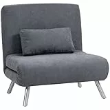 HOMCOM Schlafsessel 3-in-1 klappbar Schlafsofa mit Bettfunktion Relaxsessel mit Verstellbarer Rückenlehne, abnehmbar Kissen, Samtoptik, Gästebett bis 120 kg, Sofabett für Wohnzimmer, Dunkelgrau