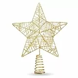 Christbaumspitze Stern - Baumspitze & Tannenbaum Aufstecker für Tannenbaum & Weihnachtsbaum zu Weihnachten - Tannenbaumspitze (Gold)
