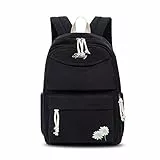 FANDARE Rucksack Schule Schulrucksack Herren Damen Rucksäcke Schultasche Casual Daypacks Junge Mädchen Schulranzen Teenager für Reise Uni Büro Einkaufen Alltag Freizeit Campus Wandern Schwarz