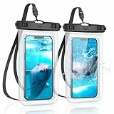 YOSH wasserdichte Handyhülle [2 Stück], 7,0 Zoll IPX8 Unterwasser Handyhülle, Wasserfeste Handytasche für iPhone 17 16 15 14 13 12 11 Pro Max XS Samsung S25 S24 S23 Ultra A55 Xiaomi- Kristallklar