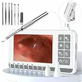 Ohrenschmalz Entferner Otoskop, VITCOCO 3,9mm Otoskop Mit 4.3-Zoll HD IPS- Bildschirm, Ohrenreiniger Ultradünne, Ohrreiniger mit Kamera, Weiß