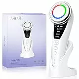 Face Massager,ANLAN 5in1 Gesichtsmassagegerät Gegen Falten LED Lichttherapie Massagegerät Gesicht Heat Cool Vibration EMS Gerät Gesicht Gesichtslifting Anti Falten Anti Aging Gesichtsreinigung Gerät